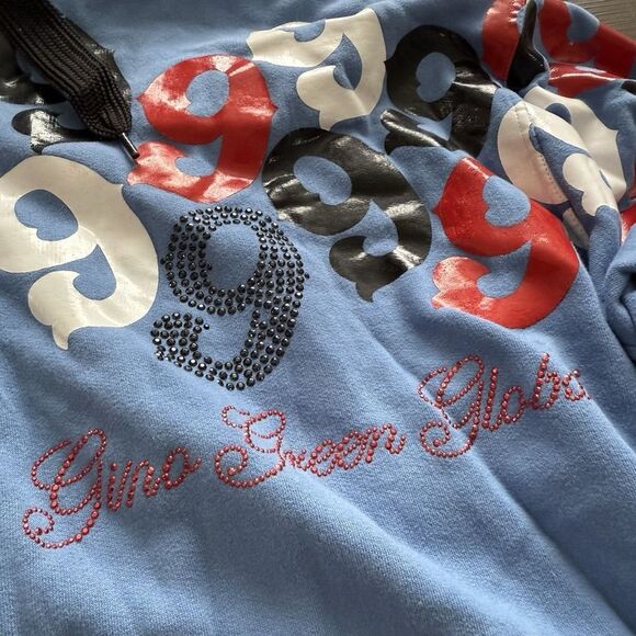 Gino Green Global Mens 3XL Hoodie Sweatshirt Zip Sweater Blue 9 Skater Y2K - Picture 9 of 10